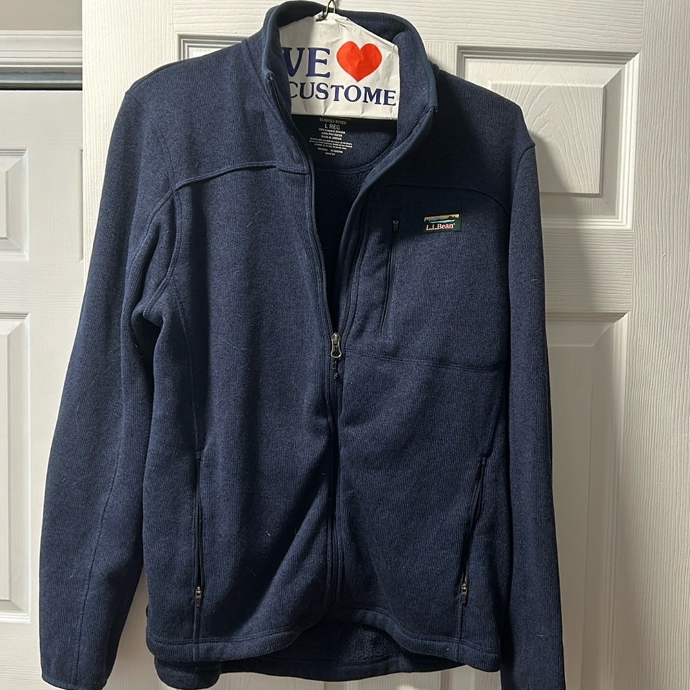 ll bean mens sweater fleece zip up